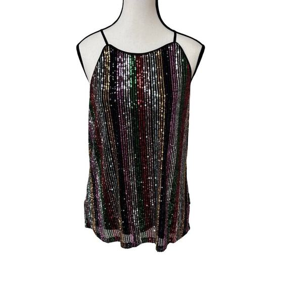 Y2K VTG. INC SEQUIN PARTY TOP BLOUSE X LARGE. - Picture 2 of 8